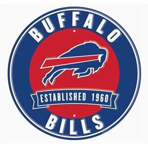 Buffalo Bills 12″ Round Wall Sign – “Established 1960” NFL Tin Decor – New